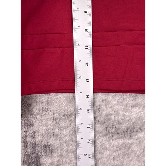 Port De Bras Top Medium Womens Cata Red Drawstring Crop Mock Neck Athletic - Picture 6 of 7